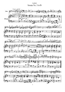 Sonate für Violine und Basso Continuo Nr.3, Op.9: Version für Violine und Klavier – Partitur by Jean-Marie Leclair