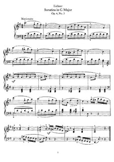 Sonatinen, Op.4: Sonatine Nr.3 in G-Dur by Heinrich Lichner