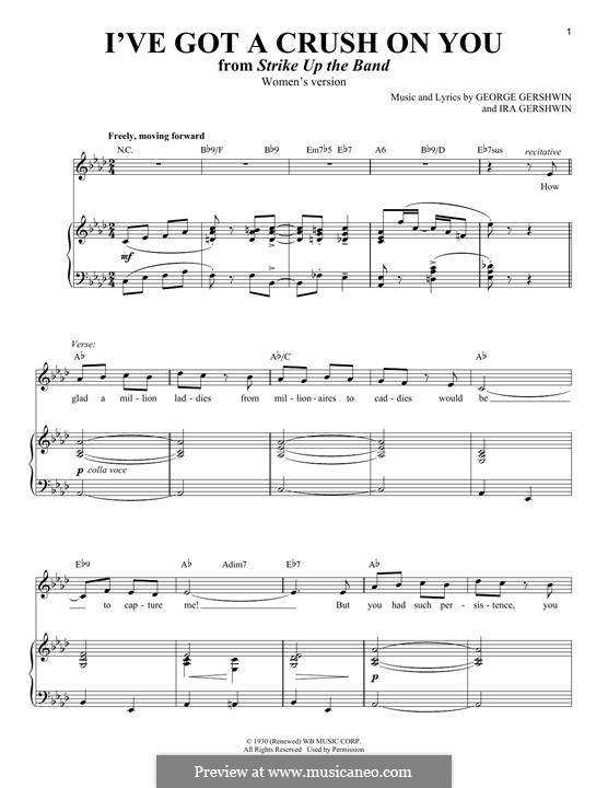 I've Got a Crush on You: Für Stimme und Klavier (oder Gitarre) by George Gershwin