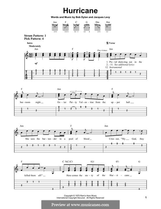 Hurricane: Für Gitarre by Bob Dylan