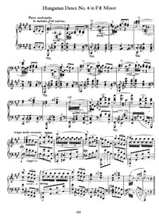 Tanz Nr.4 in fis-Moll: Für Klavier by Johannes Brahms