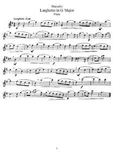Larghetto in G-Dur für Flüte und Klavier: Flötenstimme by Benedetto Marcello