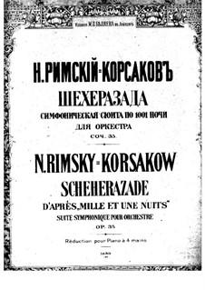 Vollständiger Satz: Für Klavier, vierhändig by Nikolai Rimsky-Korsakov