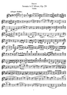 Sonate für Violine und Klavier Nr.1 in e-Moll , Op.29: Solostimme by Ferruccio Busoni