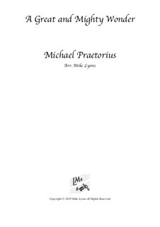 A Great and Mighty Wonder: For clarinet quintet by Michael Praetorius