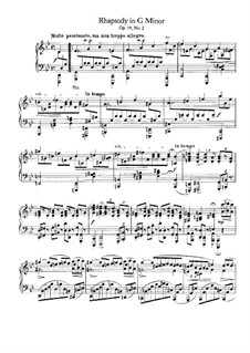 Zwei Rhapsodien, Op.79: Rhapsody No.2 by Johannes Brahms