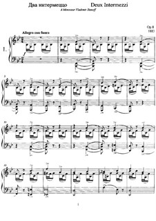 Zwei Intermezzos, Op.8: Für Klavier by Anatoli Ljadow