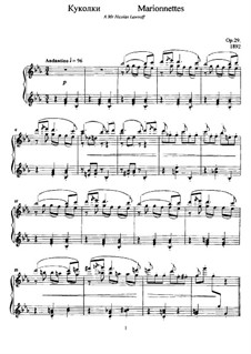 Marionetten, Op.29: Für Klavier by Anatoli Ljadow