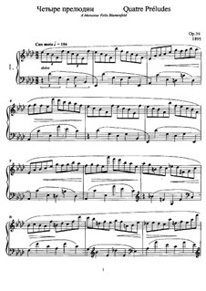 Vier Präludien, Op.39: Für Klavier by Anatoli Ljadow