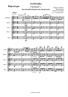 Zanzara: For bayan and accordion ensemble by Mikhail Likhachov