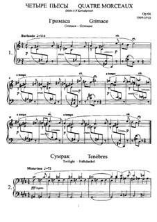 Vier Klavierstücke, Op.64: Für einen Interpreten by Anatoli Ljadow