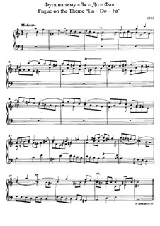 Fuge über Thema 'La-Do-Fa': Für Klavier by Anatoli Ljadow
