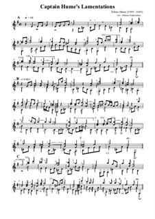 Captain Hume's Lamentations: Für Gitarre by Tobias Hume