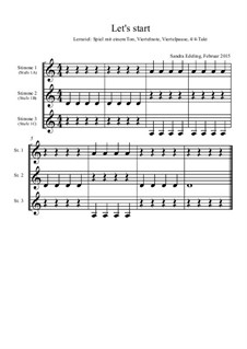 Let's start: Für 3 Melodieinstrumente in C by Sandra E.