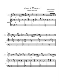 Romanze ohne Worte 'La Primavera': Für Klarinette und Klavier by Felix Mendelssohn-Bartholdy