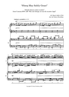 Schafe können sicher weiden: Für Klavier, vierhändig by Johann Sebastian Bach