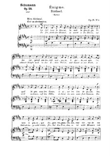 Nr.16 Rätsel: Klavierauszug mit Singstimmen (Deutsch, Französisch) by Robert Schumann