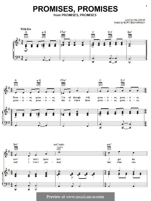 Promises, Promises: Für Stimme und Klavier (oder Gitarre) by Burt Bacharach