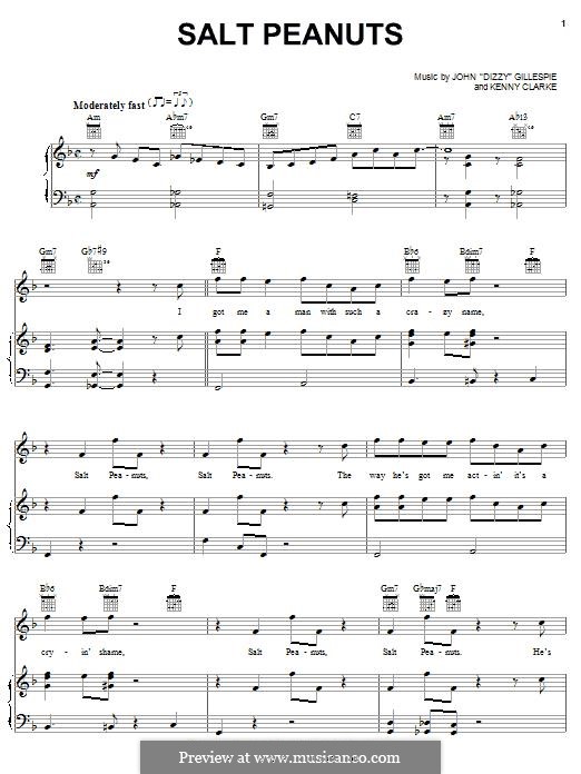 Salt Peanuts: Für Stimme und Klavier (oder Gitarre) by Kenny Clarke