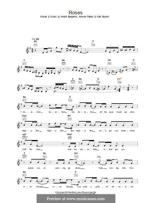 Roses (OutKast): Melodische Linie by André Benjamin, Matt Boykin