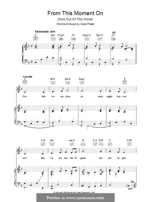 From This Moment on: Für Stimme und Klavier (oder Gitarre) by Cole Porter