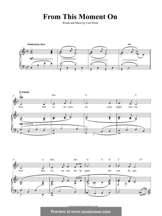 From This Moment on: Für Stimme und Klavier (oder Gitarre) by Cole Porter