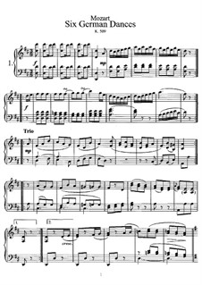 Sechs deutsche Tänze, K.509: Für Klavier by Wolfgang Amadeus Mozart