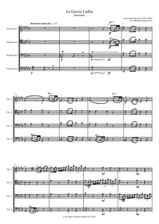 Die diebische Elster: Overture, for cello quartet by Gioacchino Rossini