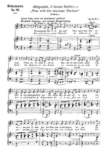 Nr.21 Was will die einsame Träne: Klavierauszug mit Singstimmen (Deutsch, Französisch) by Robert Schumann