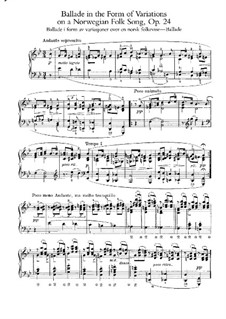 Ballade in Form von Variationen über norwegische Volkslieder, Op.24: Für Klavier by Edvard Grieg