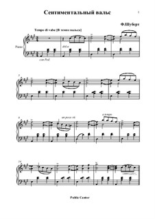Vierunddreissig sentimentaler Walzer, D.779 Op.50: Waltz No.13 by Franz Schubert