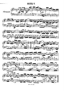 Suite Nr.5 in G-Dur, BWV 816: Für Klavier by Johann Sebastian Bach