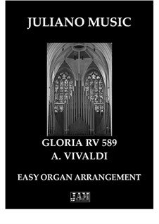 Gloria, RV 589: Movement I 'Gloria', for easy organ - C version by Antonio Vivaldi