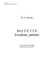 Exsultate, jubilate, K.165: For soprano and organ - score by Wolfgang Amadeus Mozart