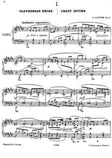 Drei Stücke für Klavier, Op.2: No.1 Chant intime by Georgy Catoire