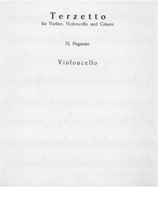 Terzett für Violine, Cello und Gitarre: Cellostimme by Niccolò Paganini