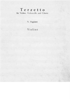 Terzett für Violine, Cello und Gitarre: Violinstimme by Niccolò Paganini