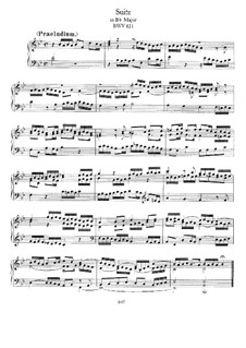 Suite für Cembalo Nr.4 in B-Dur, BWV 821: Für Klavier by Johann Sebastian Bach