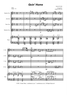 Teil II (Largo): For saxophone quartet and piano by Antonín Dvořák