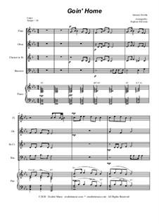 Teil II (Largo): For woodwind quartet and piano by Antonín Dvořák