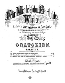 Elias, Op.70: Teil I by Felix Mendelssohn-Bartholdy
