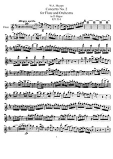 Konzert für Flöte und Orchester Nr.2 in D-Dur, K.314: Solostimme by Wolfgang Amadeus Mozart