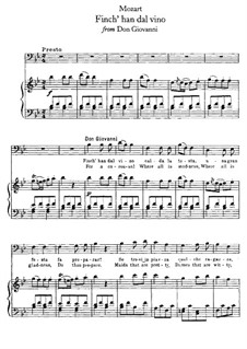 Finch' han dal vino: Klavierauszug mit Singstimmen by Wolfgang Amadeus Mozart