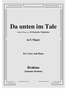 Nr.1-7: No.6 Da unten im Tale (E Major) by Johannes Brahms