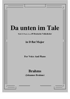Nr.1-7: No.6 Da unten im Tale (D flat Major) by Johannes Brahms