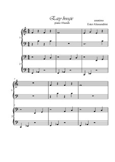 Easy Boogie. Piano 4 hands: Easy Boogie. Piano 4 hands by Unknown (works before 1850)