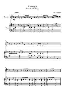 Alouette: For trumpet and piano by folklore