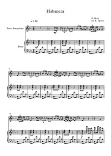 10 Easy Classical Pieces for Tenor Saxophone and Piano Vol.2: Habanera by Johann Sebastian Bach, Henry Purcell, Georges Bizet, Ludwig van Beethoven, Edvard Grieg, Alexander Porfiryevich Borodin, Pjotr Tschaikowski, Franz Xaver Gruber