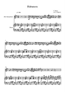 10 Easy Classical Pieces for Alto Saxophone and Piano Vol.2: Habanera by Johann Sebastian Bach, Henry Purcell, Georges Bizet, Ludwig van Beethoven, Edvard Grieg, Alexander Porfiryevich Borodin, Pjotr Tschaikowski, Franz Xaver Gruber