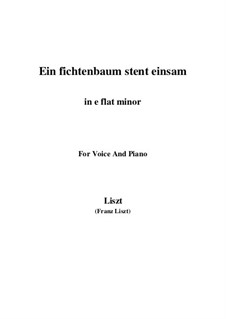 Ein Fichtenbaum steht einsam, S.309: E flat minor by Franz Liszt